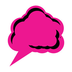 speech bubble with cloud shape icon over white background, colorful design. vector illustration