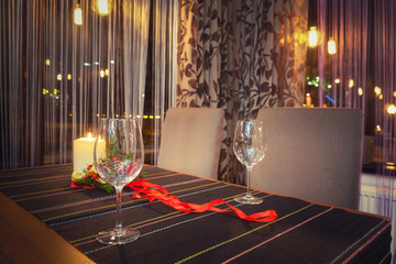 romantic mood in a cafe