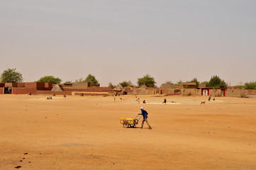 Village on the area of the Sahara desert  in north Chad
 - obrazy, fototapety, plakaty