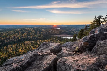Foto op Canvas Sunset from the top of Teapot mountain - Prince George - British Columbia - Canada © Ryan