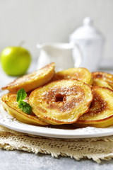 Apple pancakes for a breakfast.