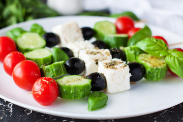 Greek salad skewers