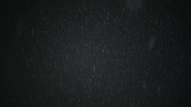 4K footage of real snow falling on black background