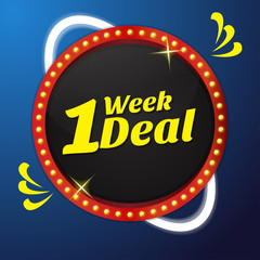 1 Week Deal Vector Icon Button Design