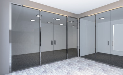 Modern Empty  office Cabinet. Meeting room. 3D rendering.