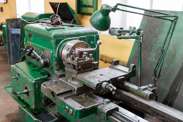 The old lathe machine tool equipment