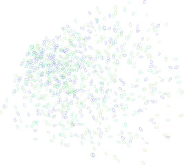 Abstract colored motion, particle or random shape pattern. Drawing, design, template & messy.