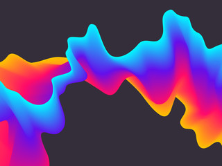 Abstract Gradient Wavy Background. Futuristic Paint Blend Effect. Fluid Shapes Template Design. Vector EPS 10