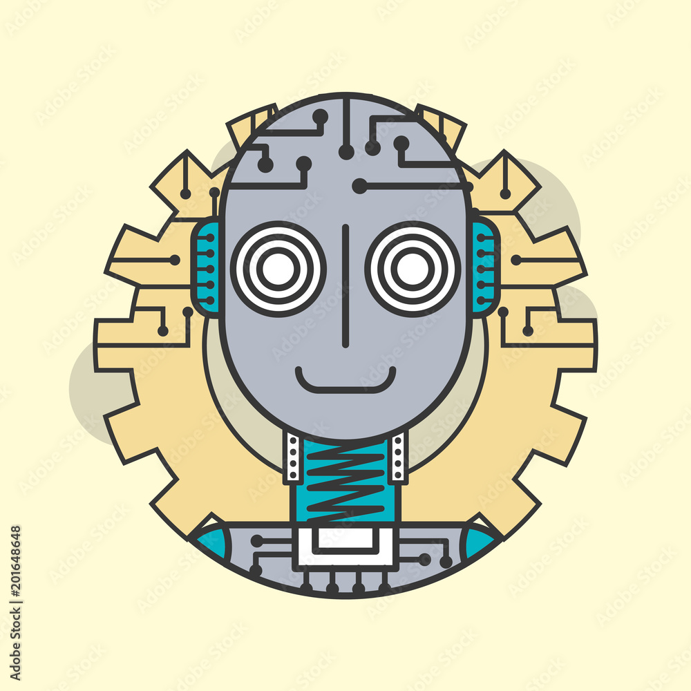 Poster artificial intelligence robot machine innovative future vector illustration