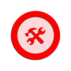Obraz premium Hammer and Wrench icon. Vector Illustration