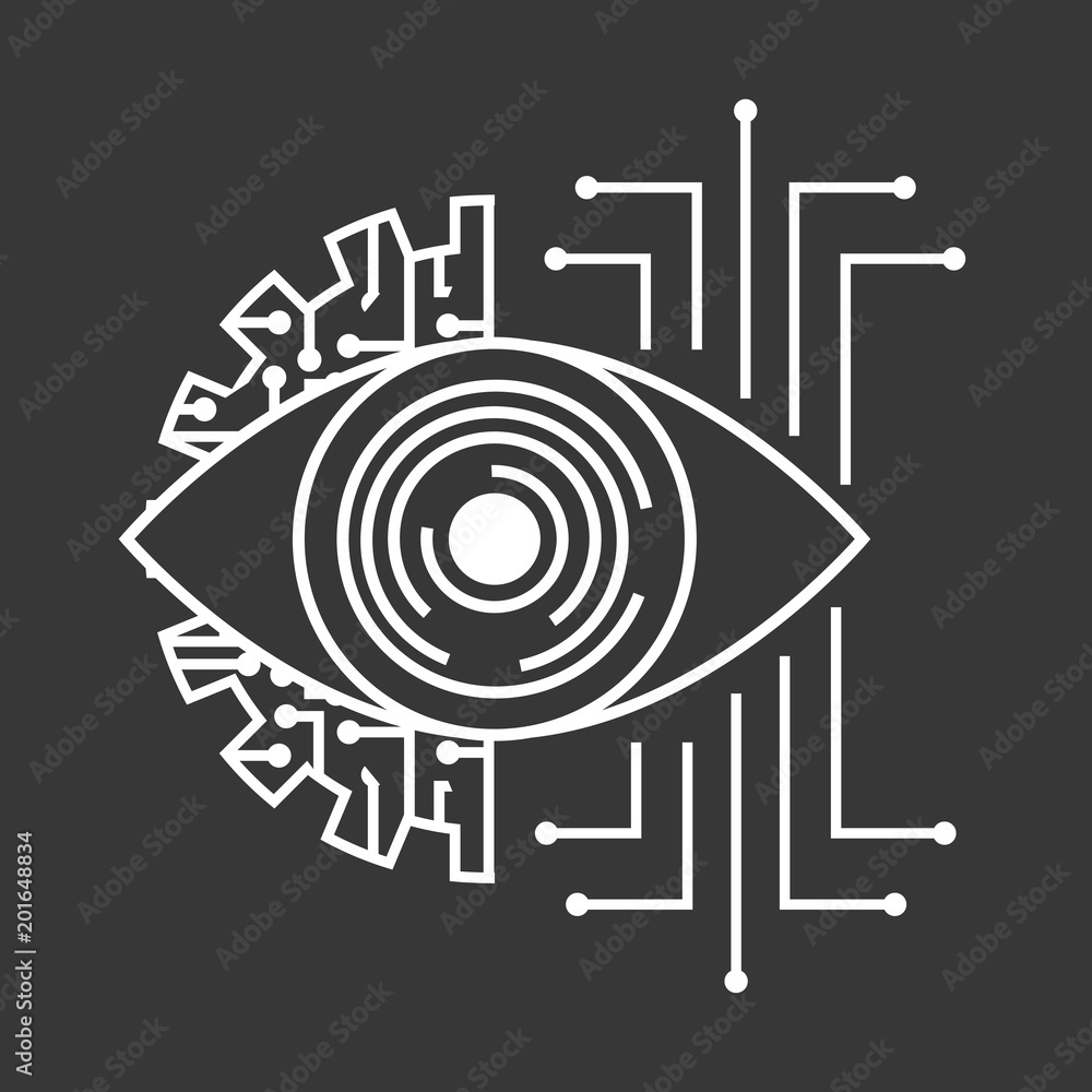 Poster artificial intelligence security technology digital system vector illustration