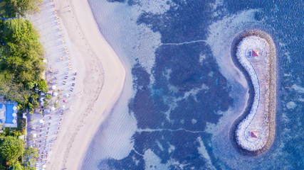 Beautiful Sanur beach with aquamarine water