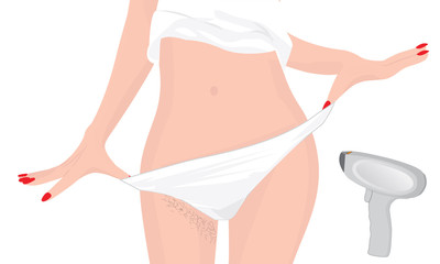 Lazer hair removal results vector illustration
