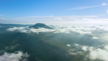 Beautiful Kintamani mountain scenery at morning time