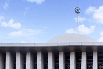 Beautiful blue sky above Istiqlal mosque