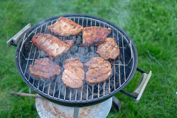 Barbecue Grill - Grilled chicken , Pork, spare ribs, sausage and on the Grill