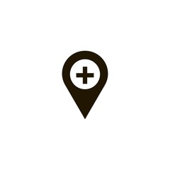 Obraz premium Hospital or vet location icon. flat design