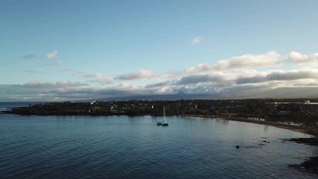 Coastline Big Island of Hawaii aerial view in the morning