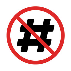 No hashtags symbol