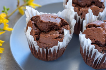 Muffin cakes with chocolate