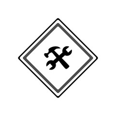 Hammer and Wrench icon. Vector Illustration