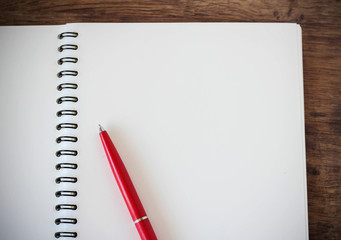 design of work desk with  notebook and pan on white background.