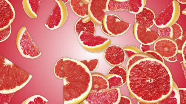 Falling GRAPEFRUITS Background, Loop, with Alpha Channel, 4k
