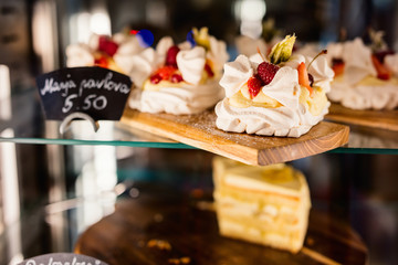 Pastry shop glass display