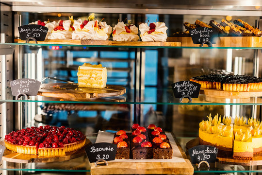 Pastry shop glass display