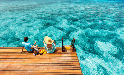 Couple at tropical resort