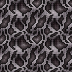 Seamless knitted grayish camouflage pattern