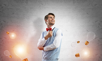 Conceptual image of young businessman.