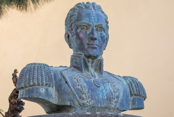 Busto de Simon Bolivar Parque Simon Bolivar (Plaza Teresa de Bolíva) de Teror Gran Canaria Kanaren island Spain