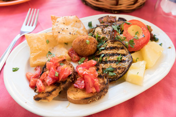 Plate with Sicilian specialties