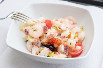 Tasty mixed seafood salad