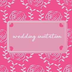 Modern wedding invitation with rose pattern , elegant and floral design