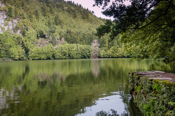 view at congro lagoon near the water in Sao Miguel, Azores, Portugal.