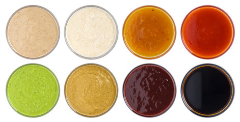 Sauces isolated on white background