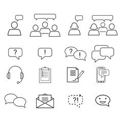 Set of customers relationship icons