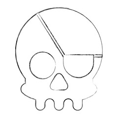 cyber security skull piracy danger vector illustration sketch