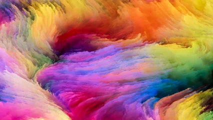 Lichtdoorlatende gordijnen Mix van kleuren Kleurrijke verfvisie