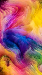 Crédence de cuisine en verre imprimé Mélange de couleurs Illusions de peinture colorée