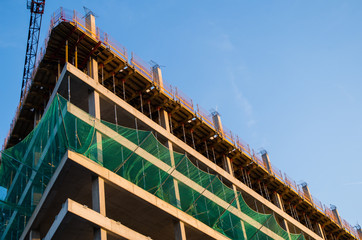 View of building being built, low angle view