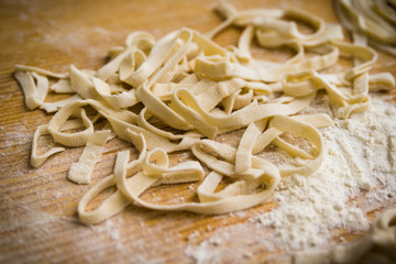 Lagane, pasta fatta in casa tipica dell'Italia Meridionale - traditional pasta from southern Italy
