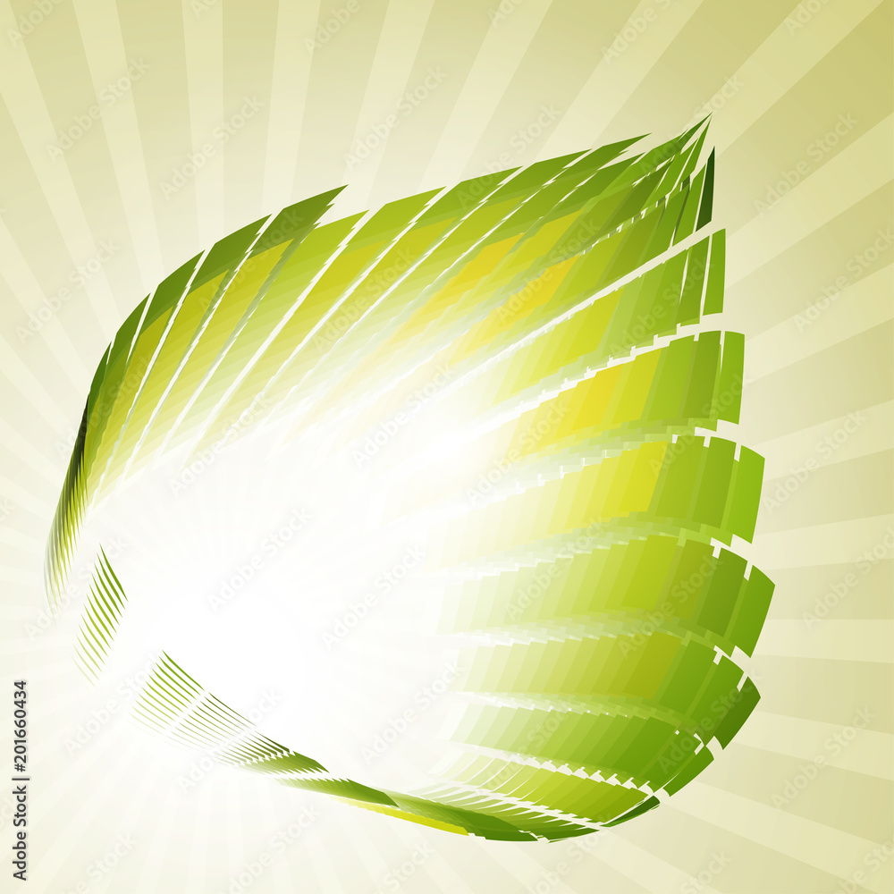 Aufkleber abstract retro pattern with a stylized leaf. vector