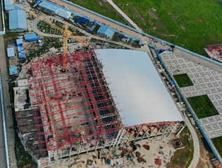 aerial survey of the construction site