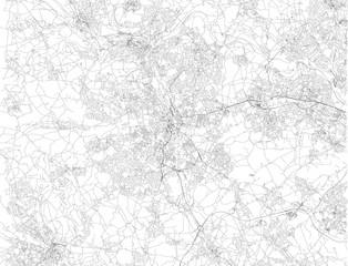 Mappa di Bradford, città che si trova nel West Yorkshire, vista satellitare, strade, Regno Unito. Inghilterra