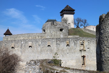 Fototapeta na wymiar Main tower of Trečín castle, Slovakia