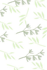 zielone liście na białym tle