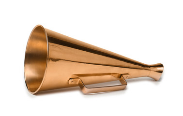 Retro megaphone on light background